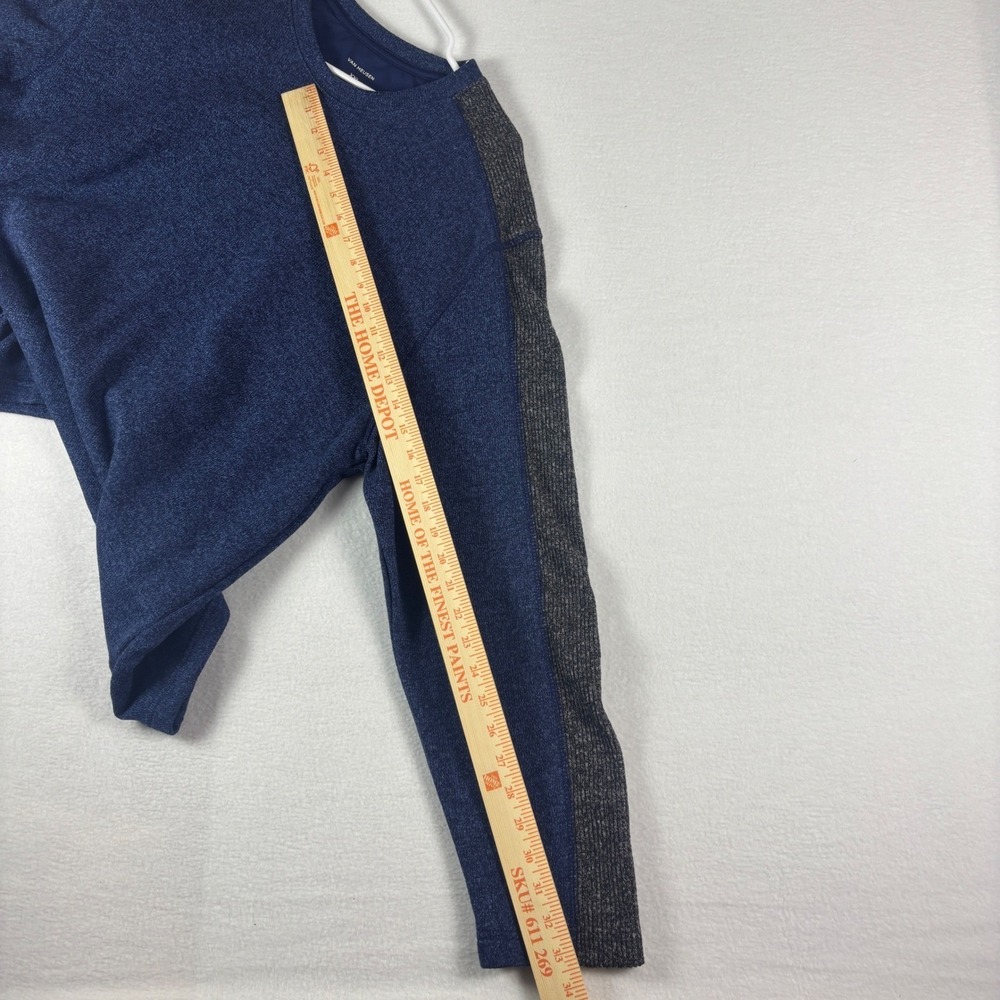 Van Heusen Mens XXL‎ Blue Crewneck Sweater Grey Racing Stripe Classic Fit Soft - Picture 8 of 13